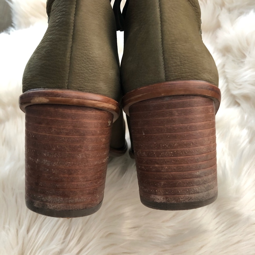 ED olive green nubuck ankle boots sz 10 - Picture 5 of 9